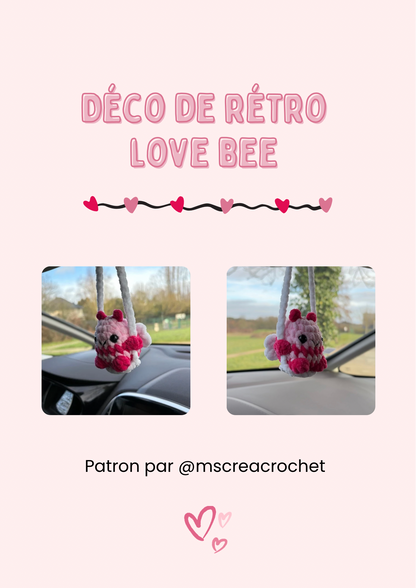 Patron déco de rétro love bee