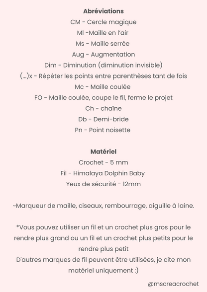 Patron pingouin fraise